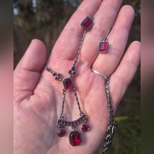 Givenchy Gunmetal Necklace and Earring Set